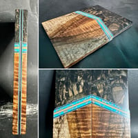 Image 1 of Mammoth Tusk & Curly Koa Segmented Knife Scales 1