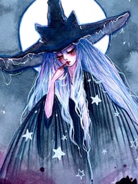 Image 2 of The Witch With The Cats - Inktober Day 7