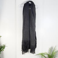 Image 4 of FREE PEOPLE dark gray charcoal/purple oversize convertible scarf shawl
