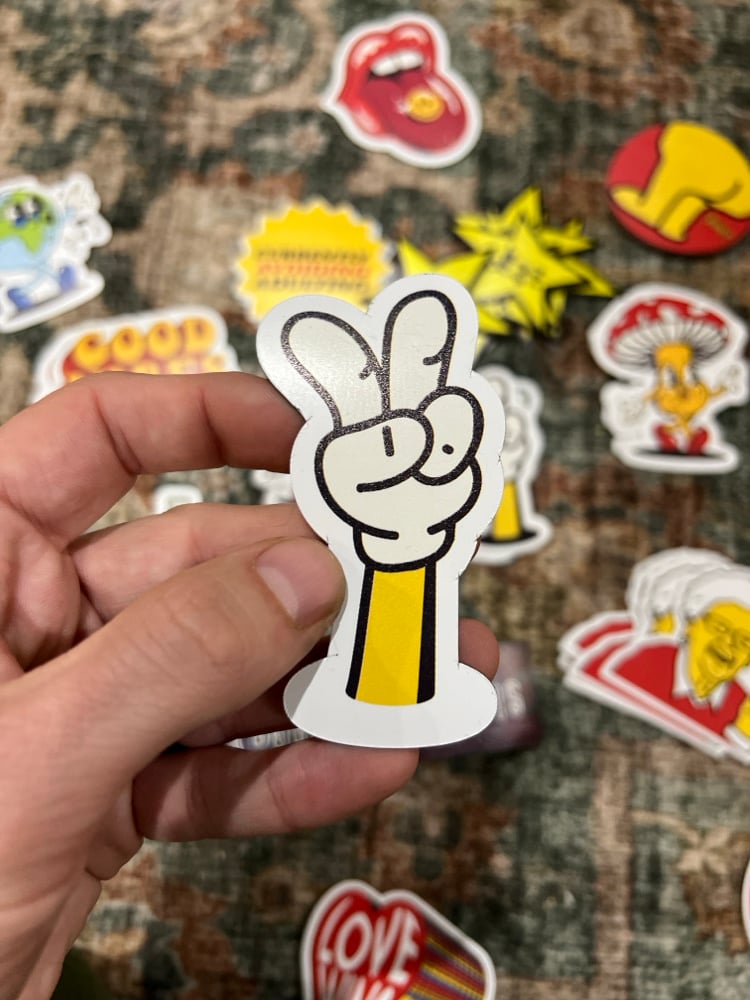 Image of Retro Peace Hands 3 Inch