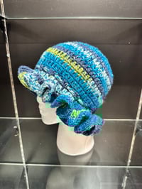 Image 2 of crochet bucket hat with wavy brim O