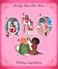 Image 1 of Holiday vinyl stickers/ a set of 4