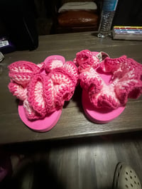 Image 1 of crochet ruffled flip flops 