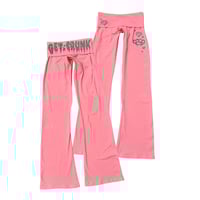 Image 1 of pink scene queen rhinestone yoga pants