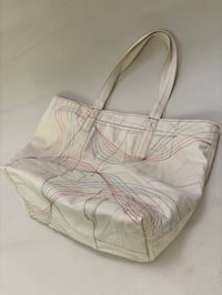 Image 4 of B91 denim patchwork rainbow squiggle Pantone 