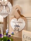 Gingham Bunny Heart Hangers ( 2 Options )