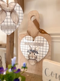 Image 2 of SALE! Gingham Bunny Heart Hangers ( 2 Options )