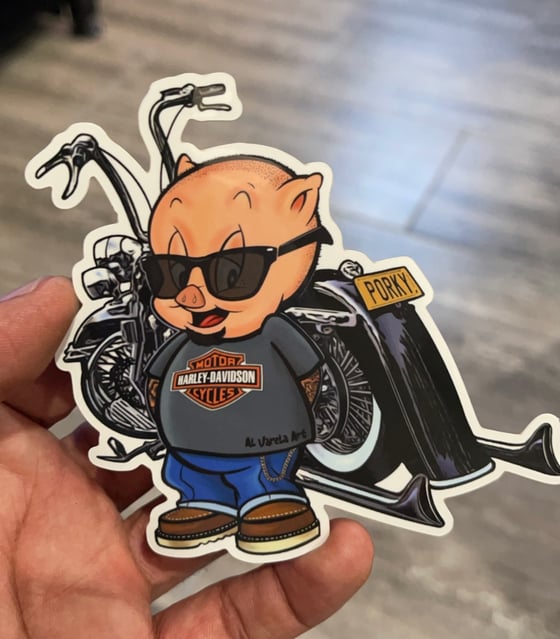 Image of Porky w/bike 