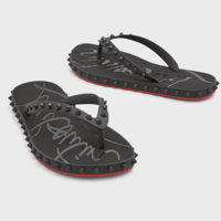 Image 2 of Black Spike Flip Flops