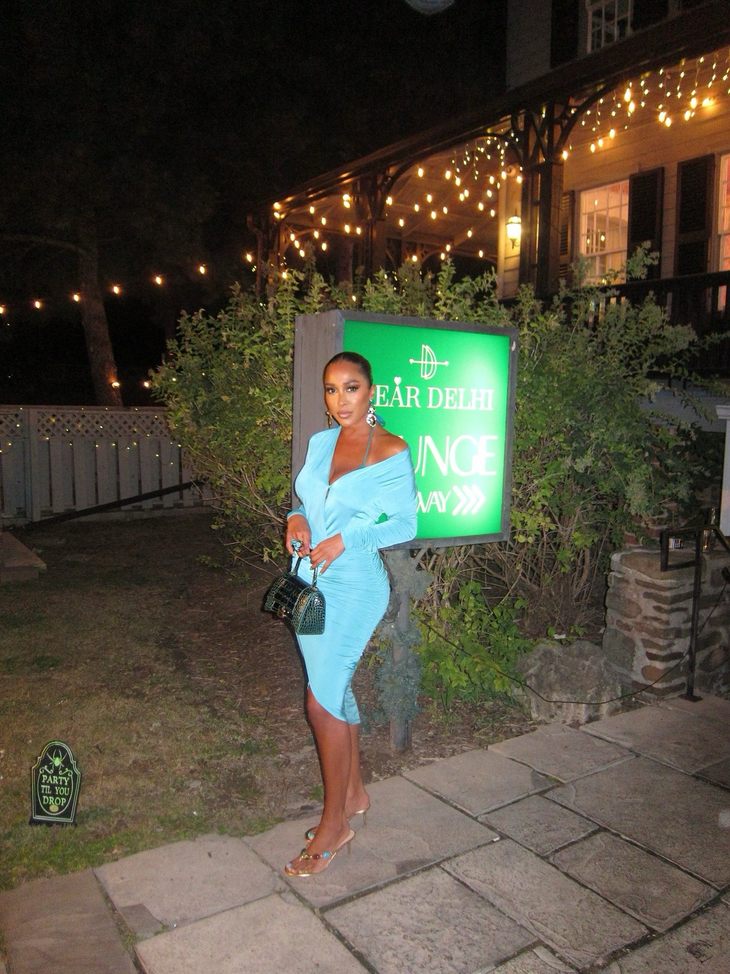 Image of MARCIANO TEAL RUCHED ASYMMETRICAL MIDI DRESS (XS)