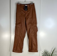 Image 3 of FASHION NOVA cognac brown vegan leather pants