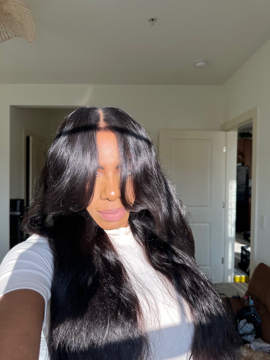 Image of 26 inch 13x4 lace front WIG with CURTAIN BANGS 