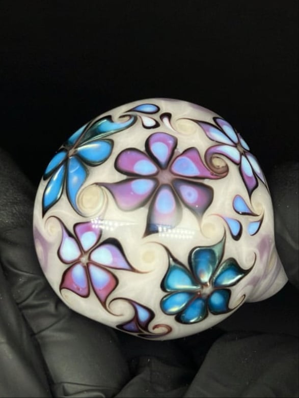 White Satin Floral Image 2