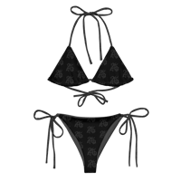 Image 1 of Murdered Out All-over print recycled string bikini