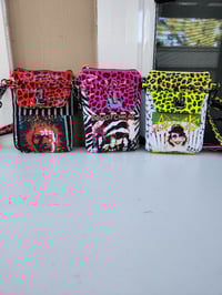 Image 1 of Punk rock leopard print cell phone sling bag (color)