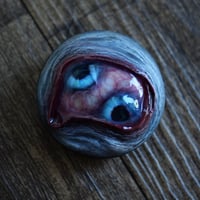 Image 4 of Custom Swappable Phone Grip for smartphones, double iris, reflective pupil, glow in the dark