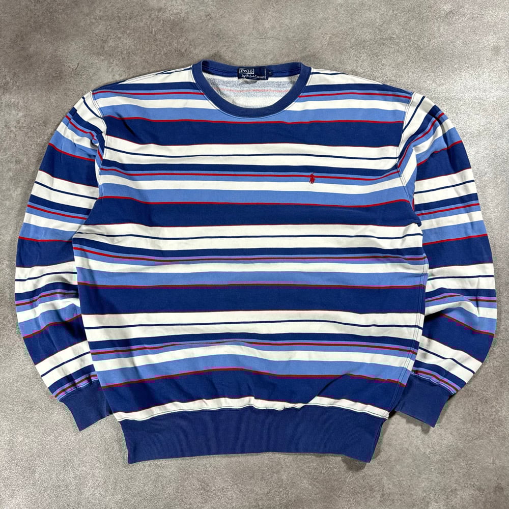 Image of Ralph Lauren Striped Sweatshirt, Size Large
