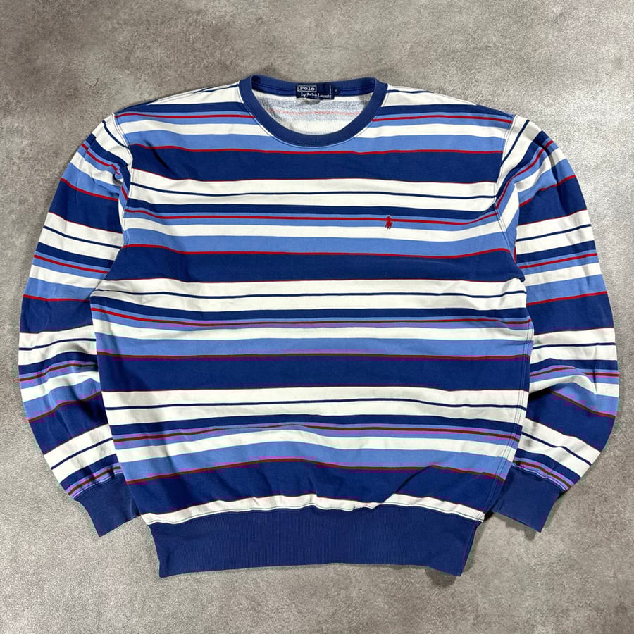 Image of Ralph Lauren Striped Sweatshirt, Size Large