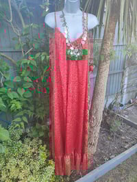 Image 1 of Pefkos maxi dress-  Red Green- Size 10-18 uk