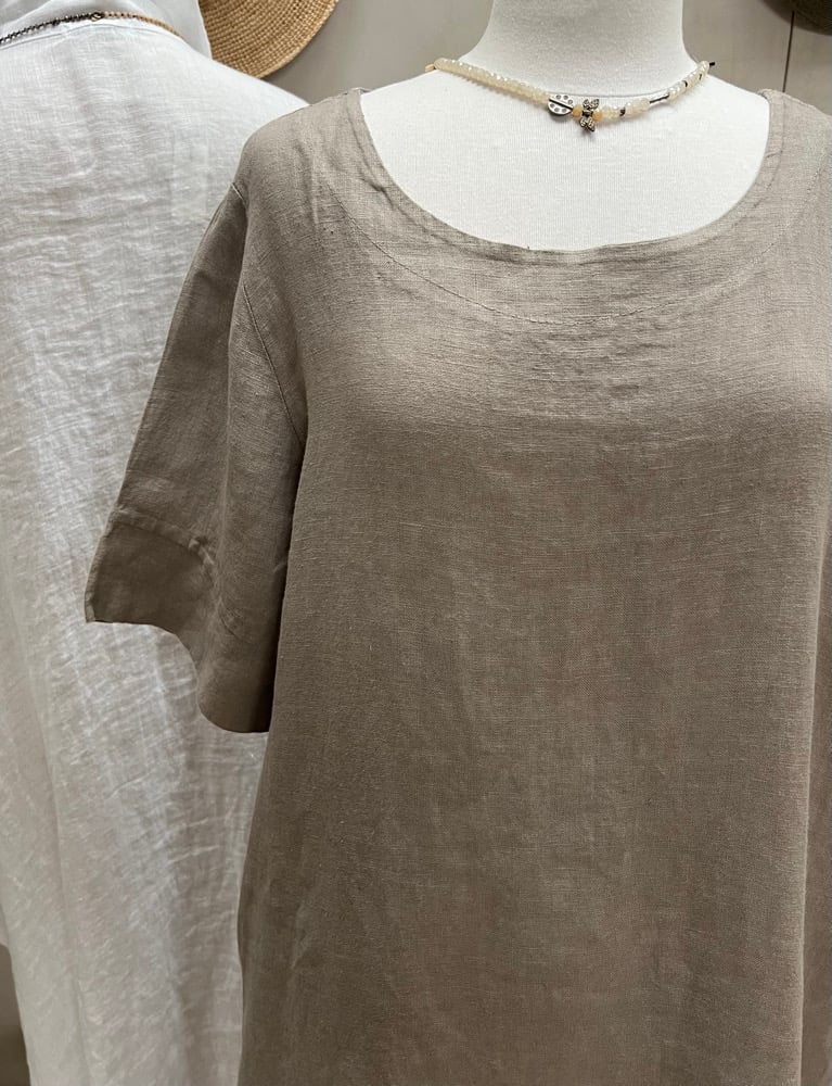 Image of Robe En Lin Gaïa II Taupe 