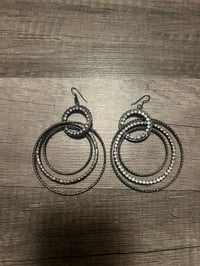 Rhinestone hoop earrings 