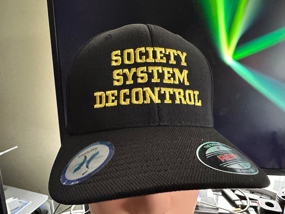 Black Flexfit Society System Decontrol Gold logo Hat 