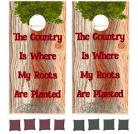 Image 1 of Cornhole set (the country is where my roots are planted)