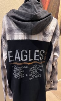 Vintage Gray/White Hoodie Flannel Shirt The Eagles