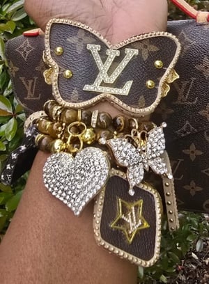 Image of Butterfly Stack Bracelets Brown gold