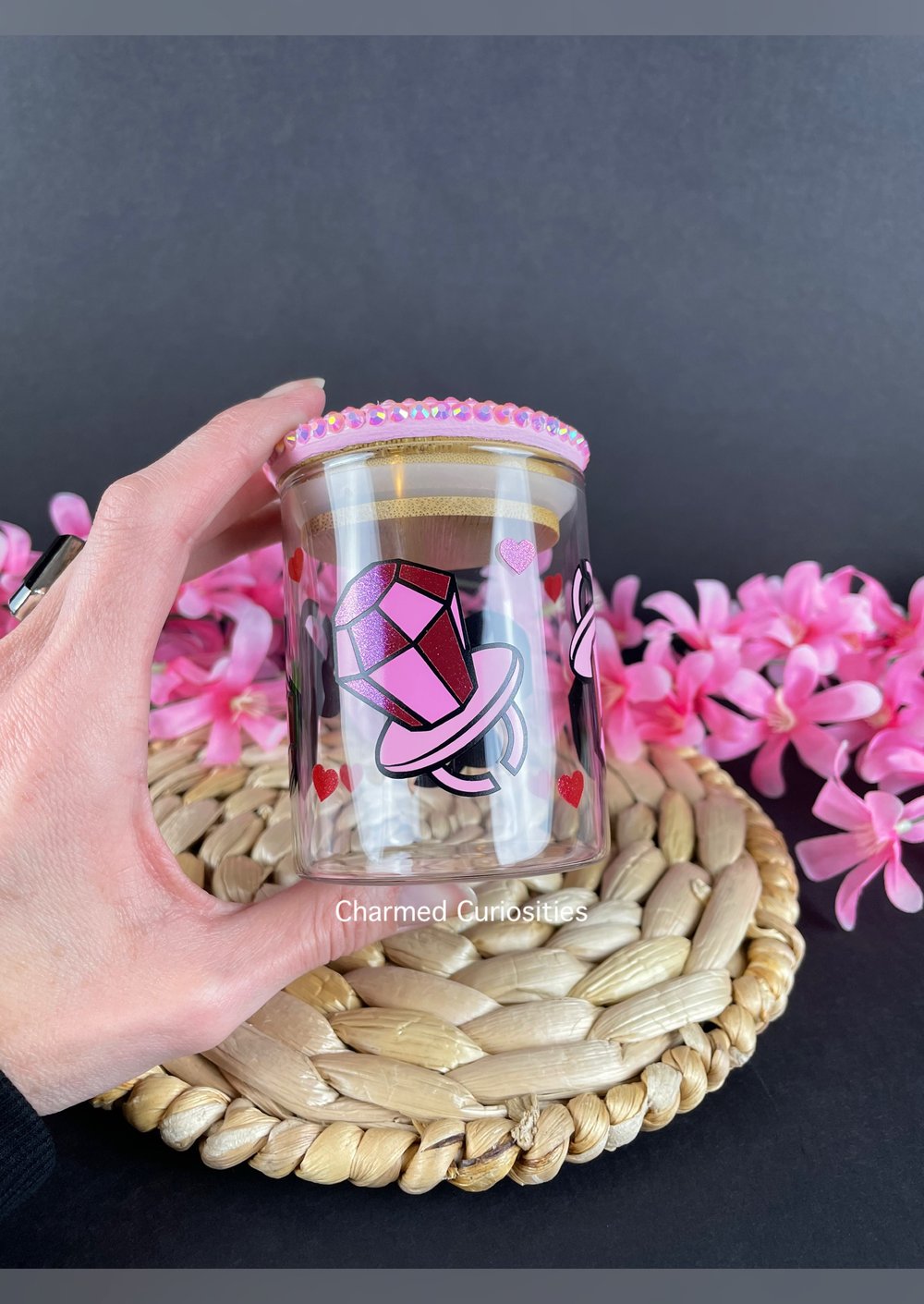 Candy Ring Small Glass Container 
