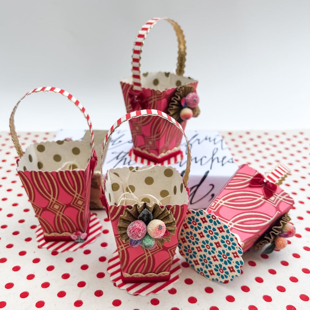 Image of Tall Sugared Fruit Basket