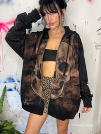 Image 5 of “DIVIDED” CUSTOM BLEACH PAINTED ZIP UP HOODIE XL