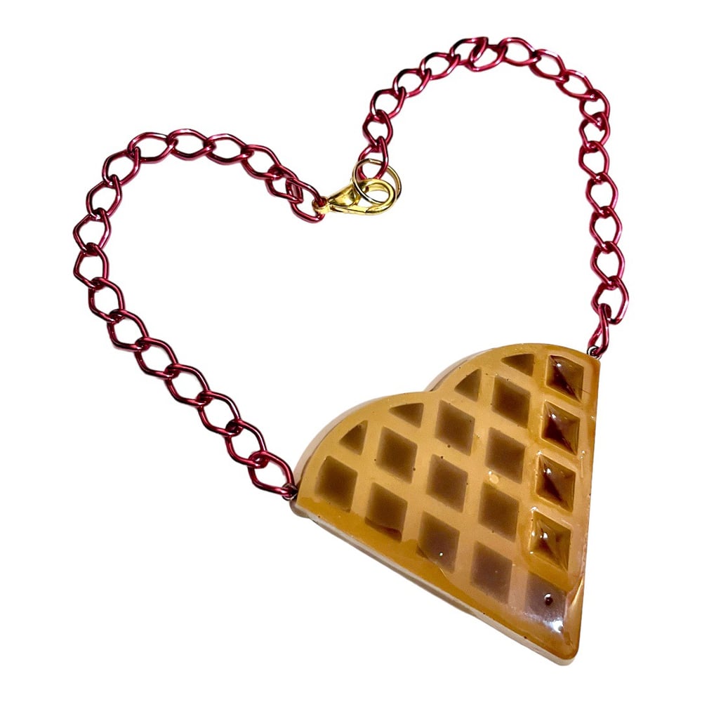 Image of Faux Waffle Necklace with Faux Syrup