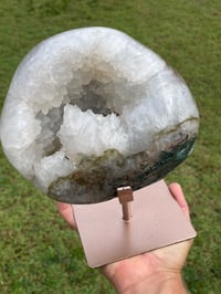 Image 2 of Polished Quartz Crystal On Display Stand #1663