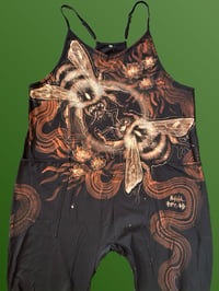 Image 3 of “SPRING HAS SPRUNG” CUSTOM BLEACH PAINTED OVERSIZED ROMPER MEDIUM