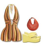 Image 2 of Sunset Waves Halter Romper 