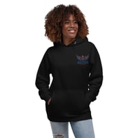 Image 3 of BOSSFITTED Neon Pink and Blue Embroidered Unisex Hoodie