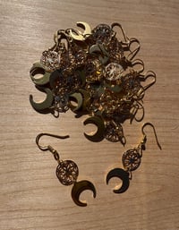 Image 4 of Delicate Moon Goddess Earrings