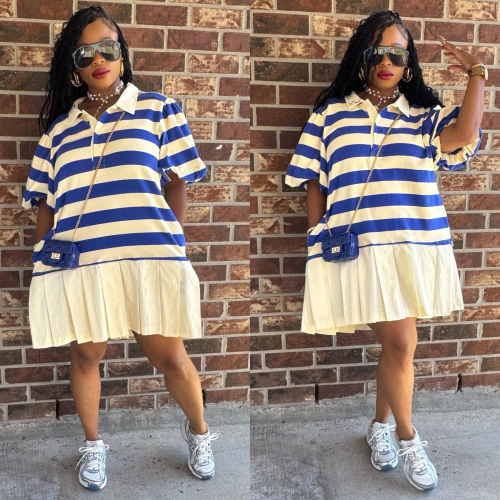 Image of Strip Love (Blue/Cream)