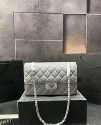 Grey CC flap bag