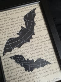 Image 3 of 1800’s biblical BATS with preserved spider web - black framed -2