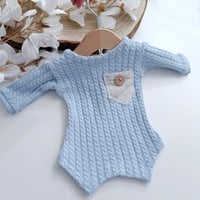 Image 1 of Devin boys newborn bodysuit | baby blue