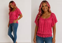 Image 6 of New 1X Kristen Nicole deep pink top #1154*8