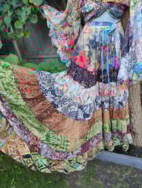 Image 2 of Patchwork trousers / Culottes- pink tassles