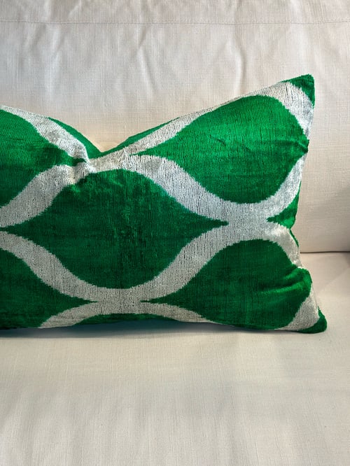 Image of Ikat Emerald Green Cushion 