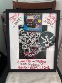 Image 1 of THE HUNNS TIX TO HEAVEN & POGUES T SHIRT FRAMED 