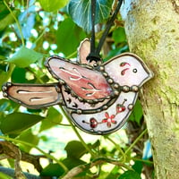 Image 4 of Pink Folk Style Bird Suncatcher 