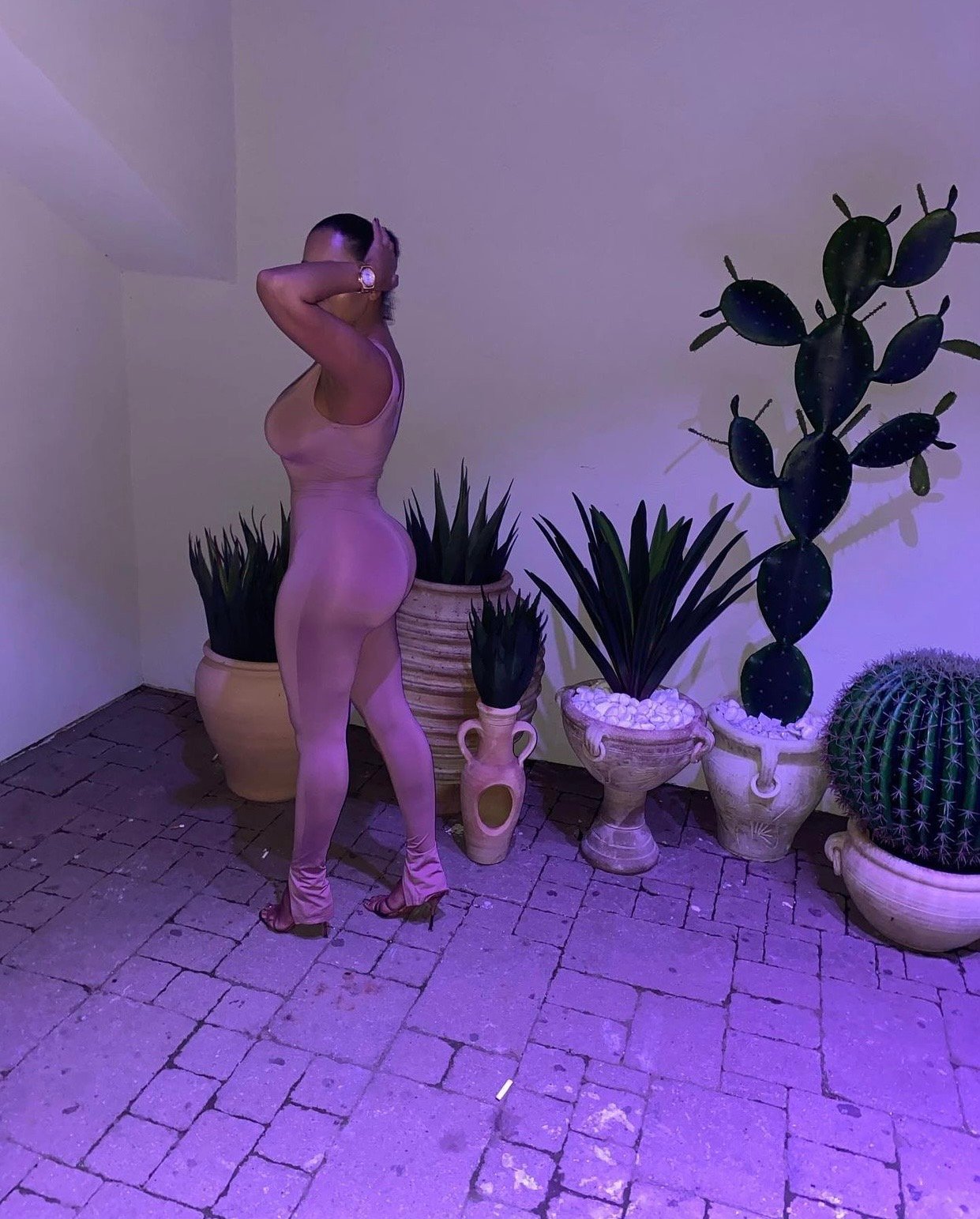 Image of DUSTY PINK JUMPSUIT WITH ANKLE SLITS (M)