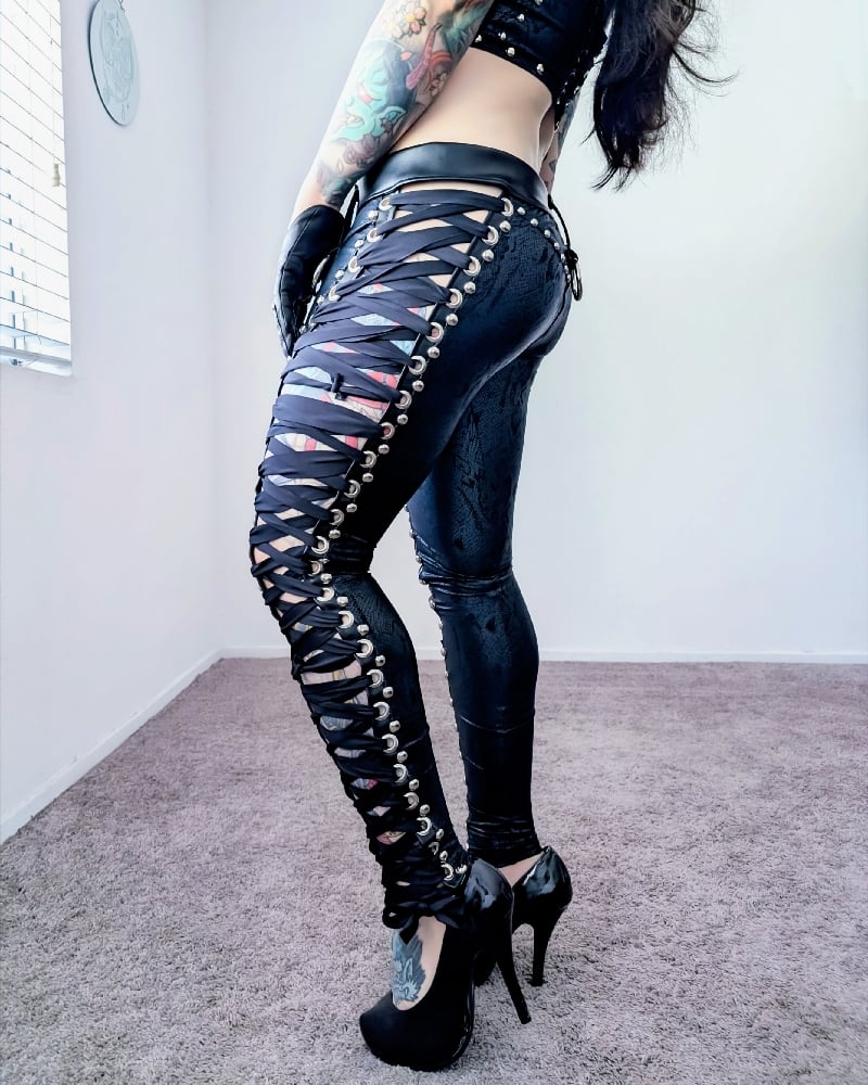 Black Cobra Lowrise Laceup Pants