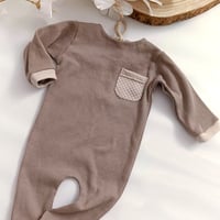 Image 2 of Newborn boys romper Nick | cold brown